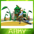 best quality green wooden outdoor playgrounds for children slide